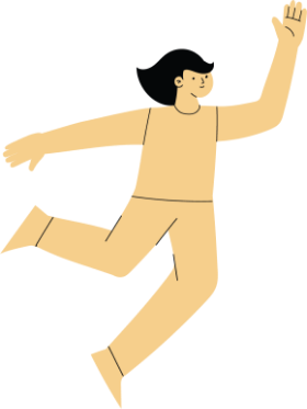 an illustration of a person with a bob dancing