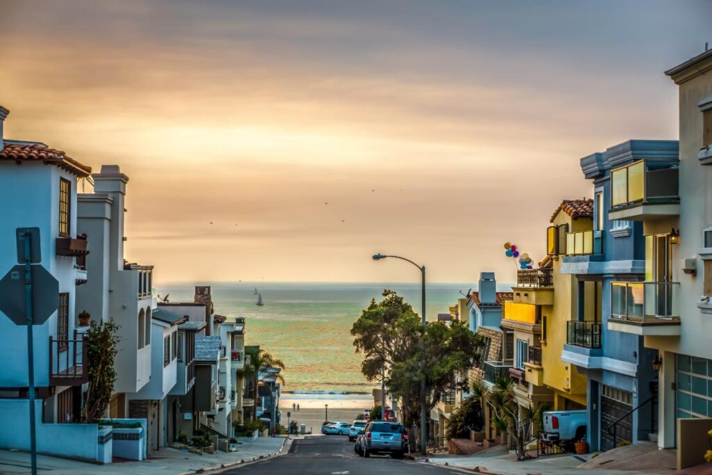 beautiful view of long beach at sunset where people may find adhd treatment for teens